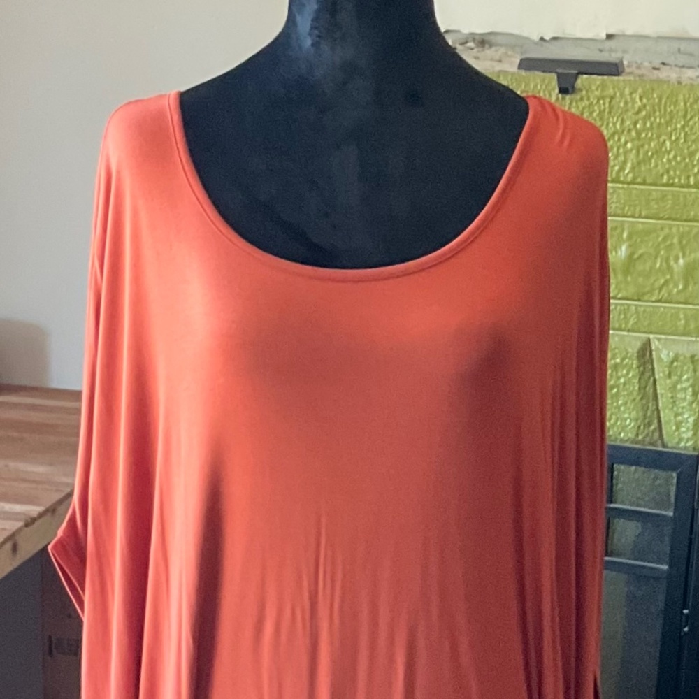 The Mogan Orange Draped Caftan - size L